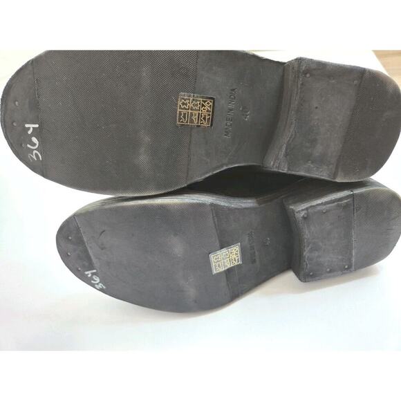 Free People Womens Leather Santa Fe Lace-Up Boot in Black Embossed US 10 40 - Picture 11 of 15